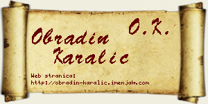 Obradin Karalić vizit kartica